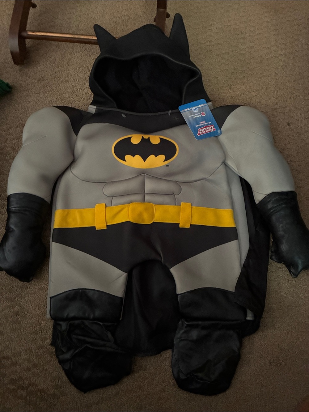 DC Batman Dog Costume - Gray, Black & Yellow